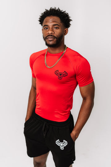 Red Barbell Club Compression Top